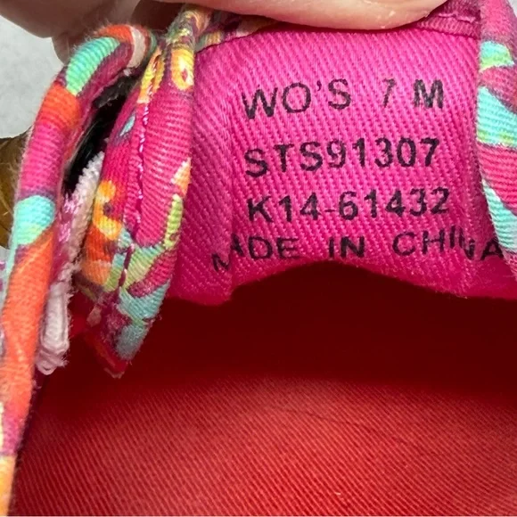 Sperry Women’s Tropical Floral & Flamingo Canvas Slip On Boat Shoes Size 7 - Picture 11 of 11